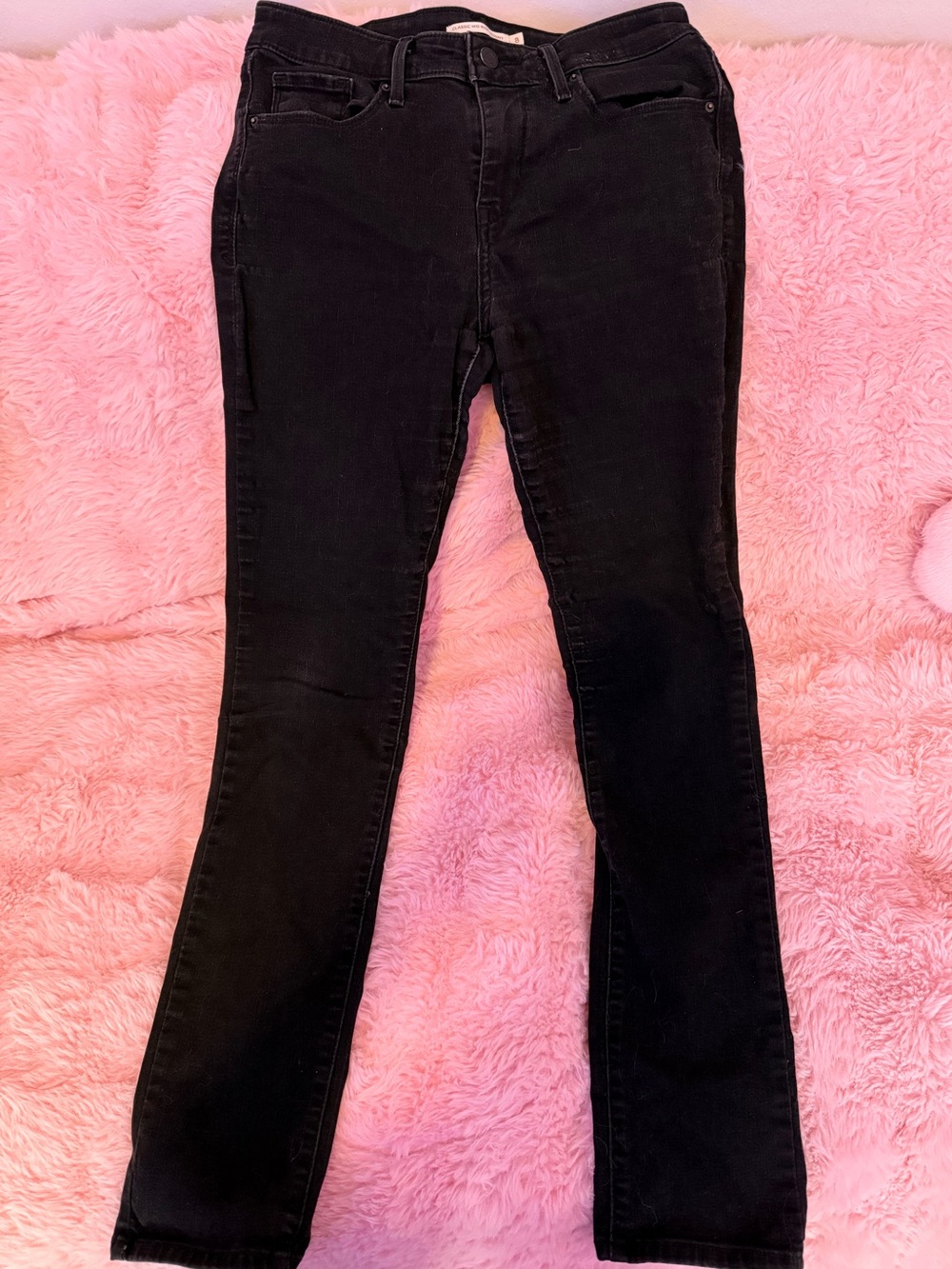 ♥  LEVI’S WOMEN SIZE 8 CLASSIC MID RISE BLACK SKINNY JEANS ♥